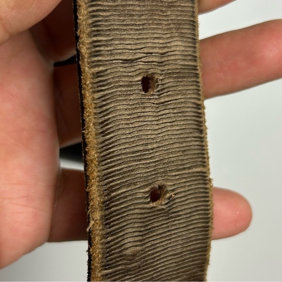 Y2k B.Belt Trim 90cm M Leather Beaded Hand made in Germany Buckle Silver BB0596 - Picture 10 of 13